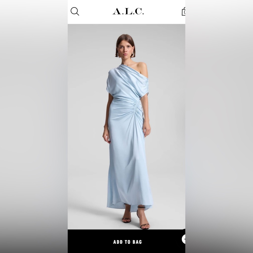 A.L.C Penny Dress Ice Blue Off-Shoulder Dress
